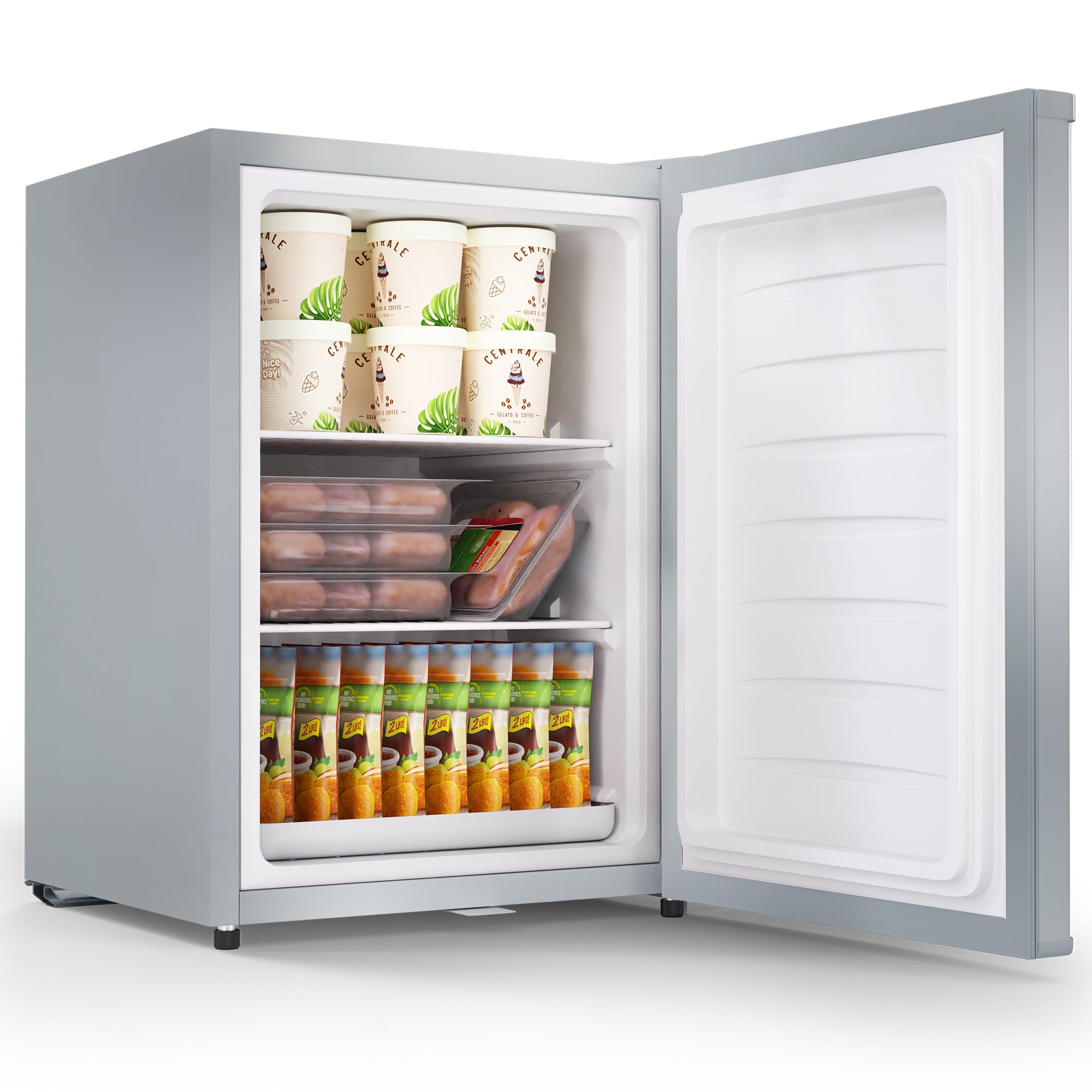 Mini-Gefrierschrank mit Schloss 42L Silber MGS 42.2