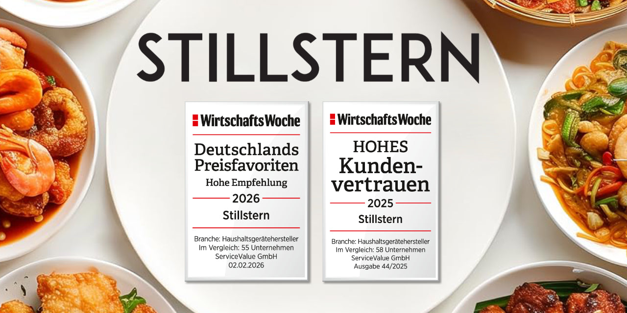 Stillstern ausgezeichnet als Haushaltsgerätehersteller: WirtschaftsWoche bestätigt „Deutschlands Preisfavoriten 2026 – Hohe Empfehlung“ und „Hohes Kundenvertrauen 2025“