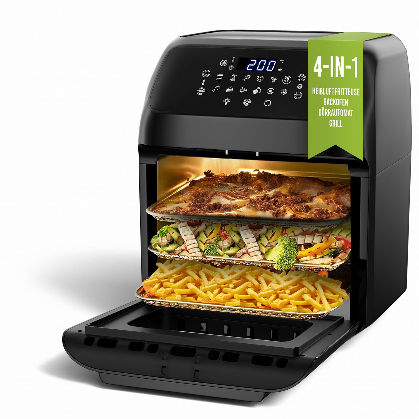 Heißluftfritteuse 12 L – digital, 12 Programme, 1800 W