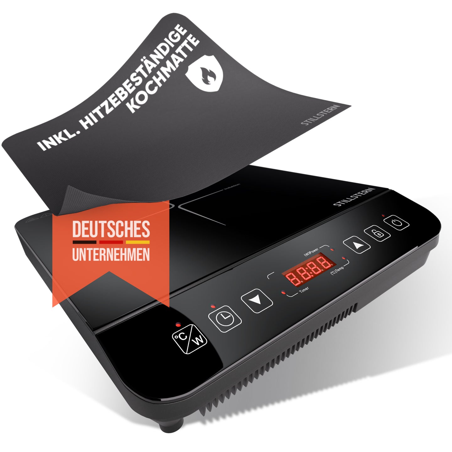 Induktionskochplatte 2100 W – 1 Zone, Timer, Touch