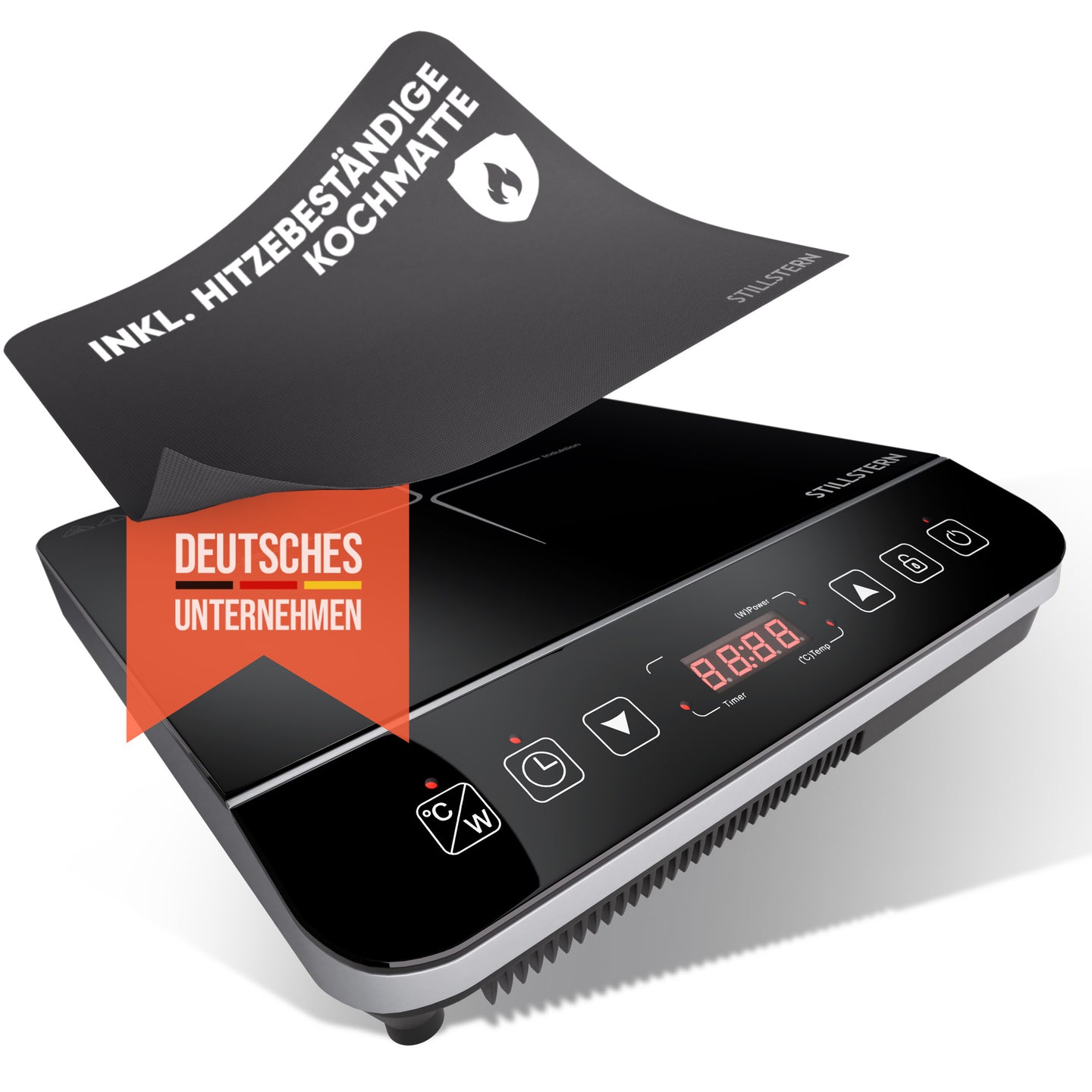 Induktionskochplatte 2100 W – 1 Zone, Timer, Touch