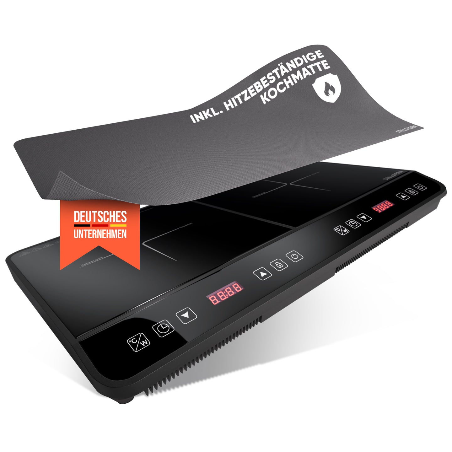 Doppel-Induktionskochfeld 3600 W – 2 Zonen, Timer, Touch