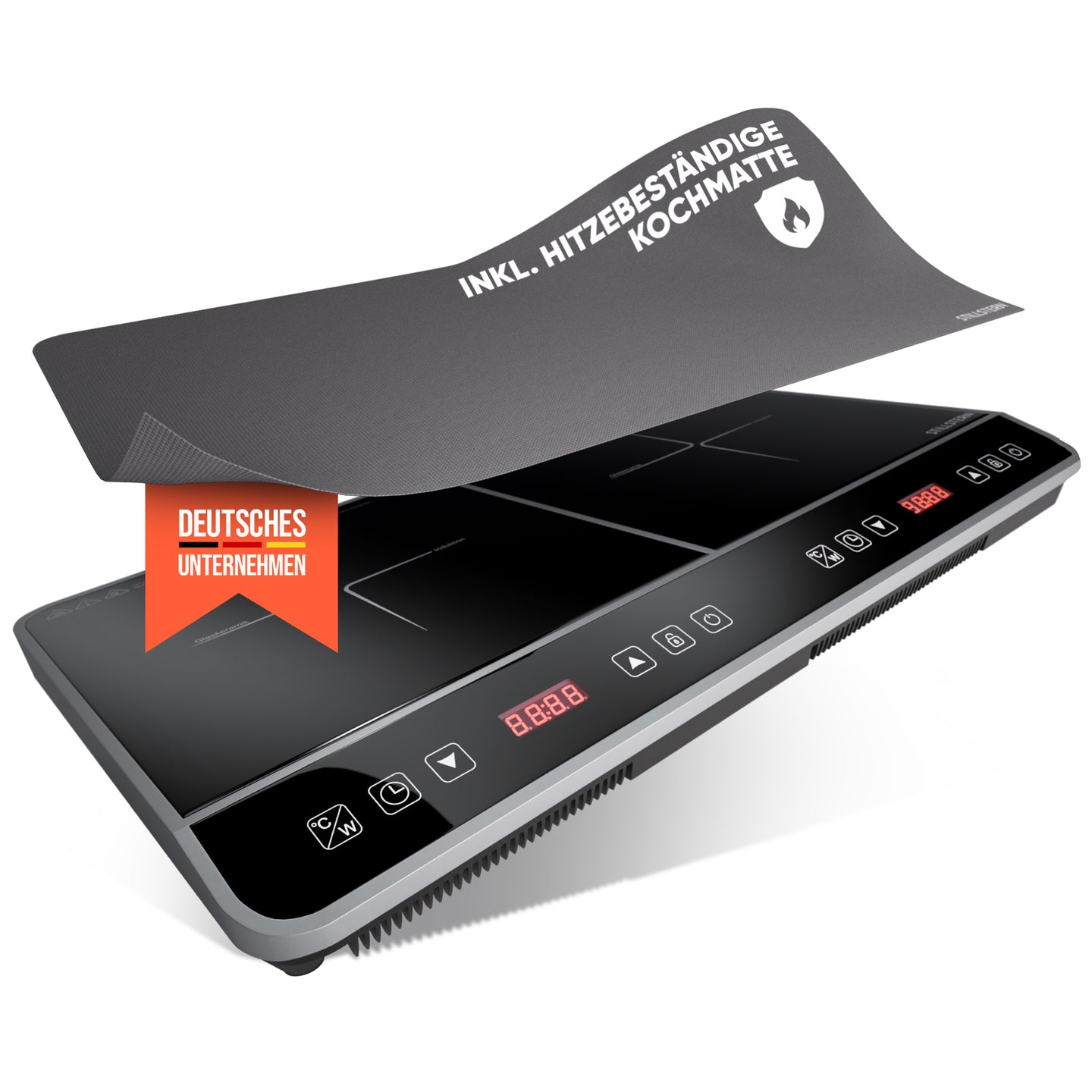Doppel-Induktionskochfeld 3600 W – 2 Zonen, Timer, Touch