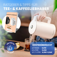 Wasserkocher Digital 1,7 L mit Temperaturwahl