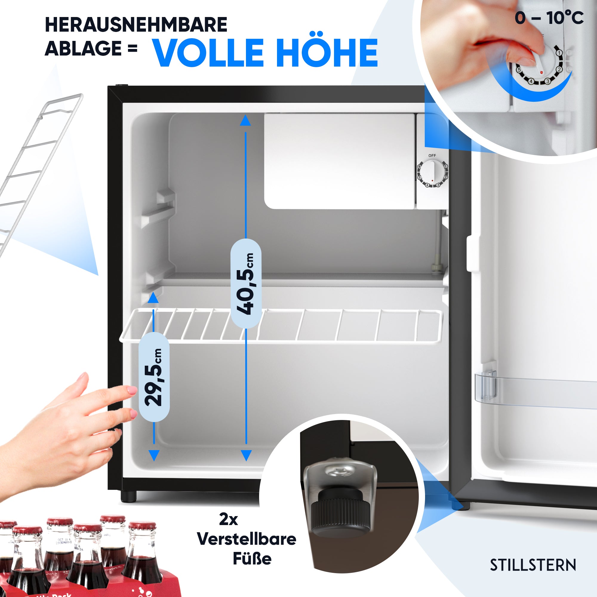 Mini-Kühlschrank 45 L mit Frostfach