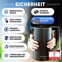 Wasserkocher Digital 1,7 L mit Temperaturwahl