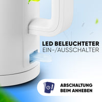Wasserkocher mit Edelstahl Filter & Trockenlaufschutz 1,7L