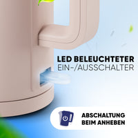Wasserkocher mit Edelstahl Filter & Trockenlaufschutz 1,7L