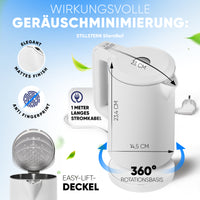 Wasserkocher Digital 1,7 L mit Temperaturwahl