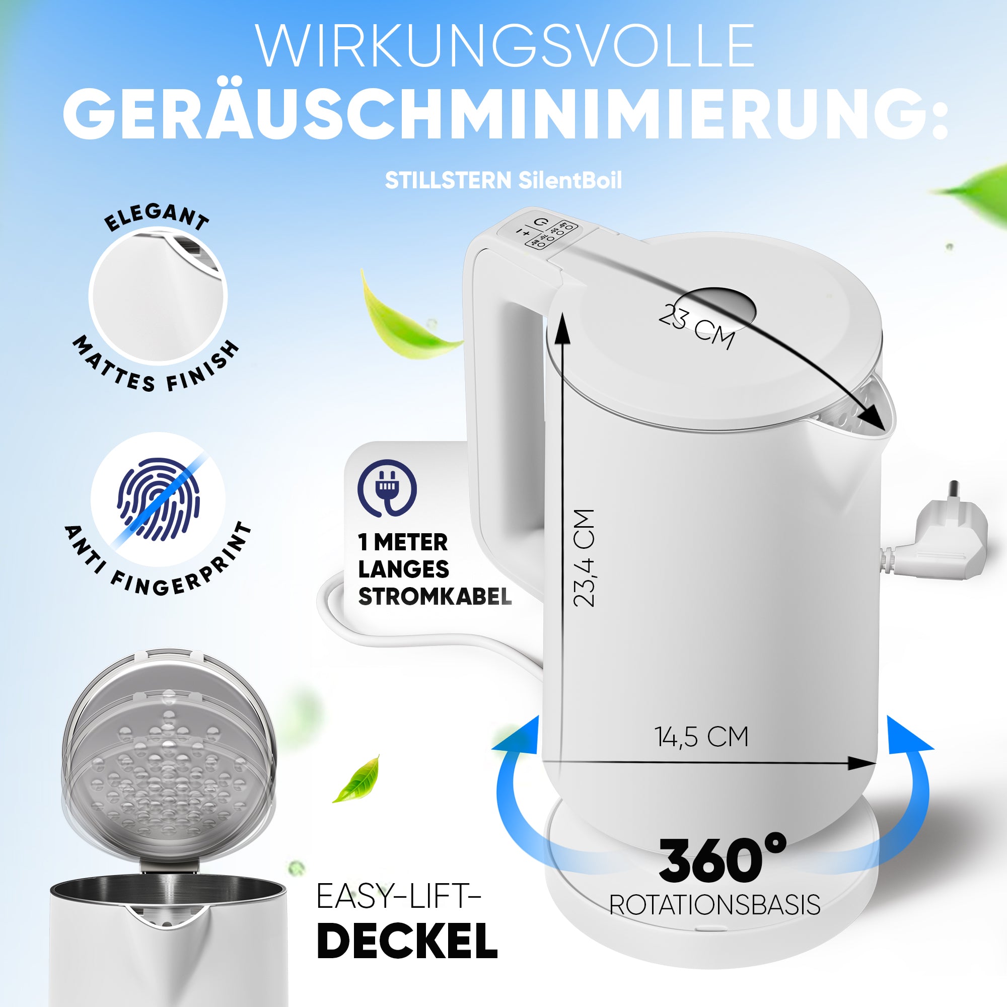 Wasserkocher Digital 1,7 L mit Temperaturwahl