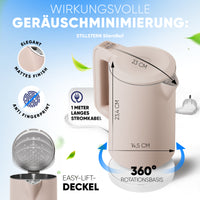 Wasserkocher Digital 1,7 L mit Temperaturwahl