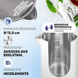 Wasserkocher mit Edelstahl Filter & Trockenlaufschutz 1,7L