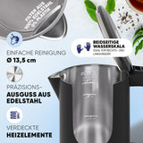 Wasserkocher Digital 1,7 L mit Temperaturwahl