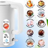 Wasserkocher mit Edelstahl Filter & Trockenlaufschutz 1,7L