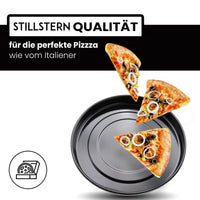 Stillstern Pizzablech rund Antihaftbeschichtet (32cm) für Minibacköfen und Öfen