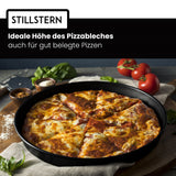 Stillstern Pizzablech rund Antihaftbeschichtet (32cm) für Minibacköfen und Öfen