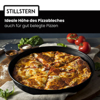 Stillstern Pizzablech rund Antihaftbeschichtet (32cm) für Minibacköfen und Öfen