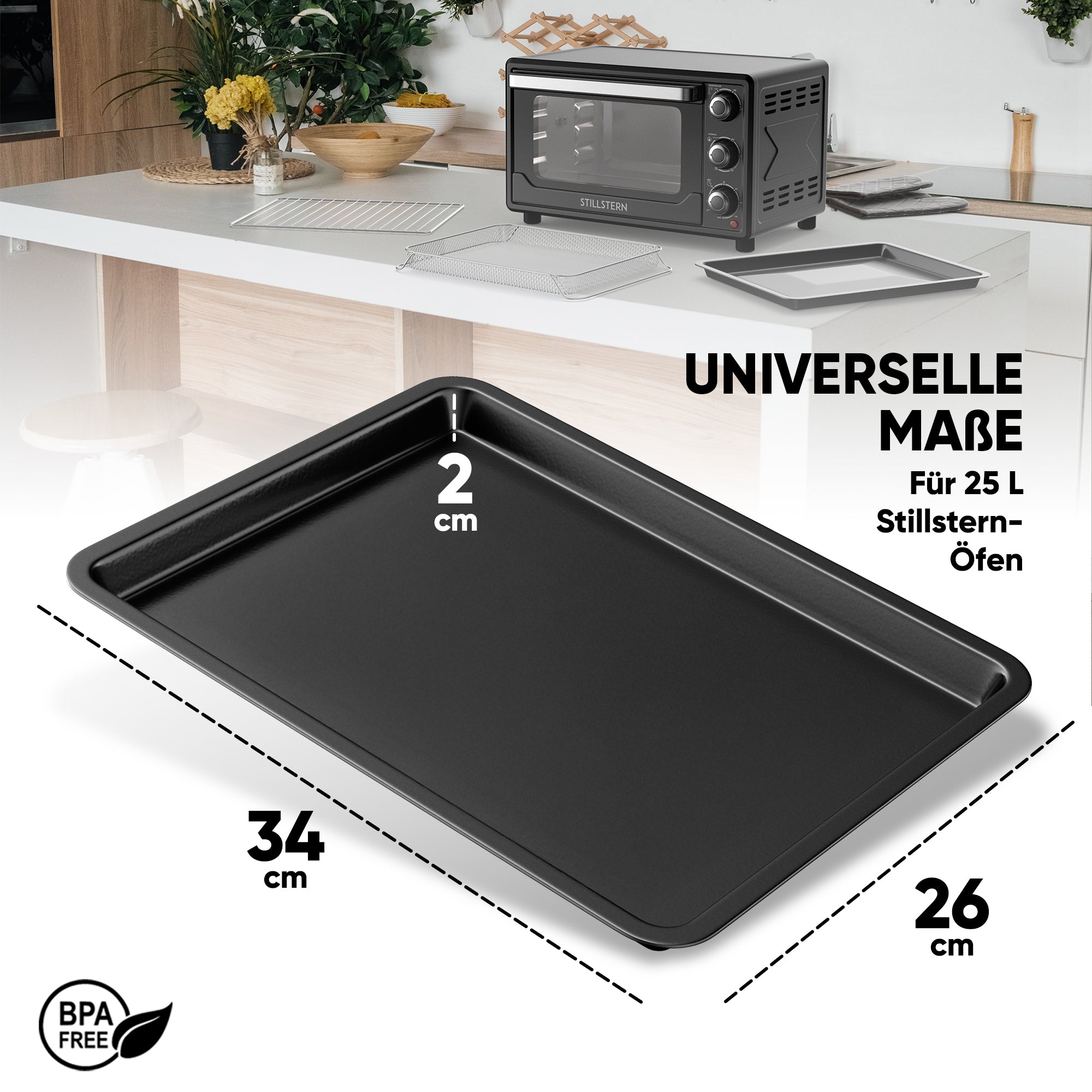 Backblech für Stillstern 25L Minibackofen MB25-MX 2G (1190) – Gerade Oberfläche