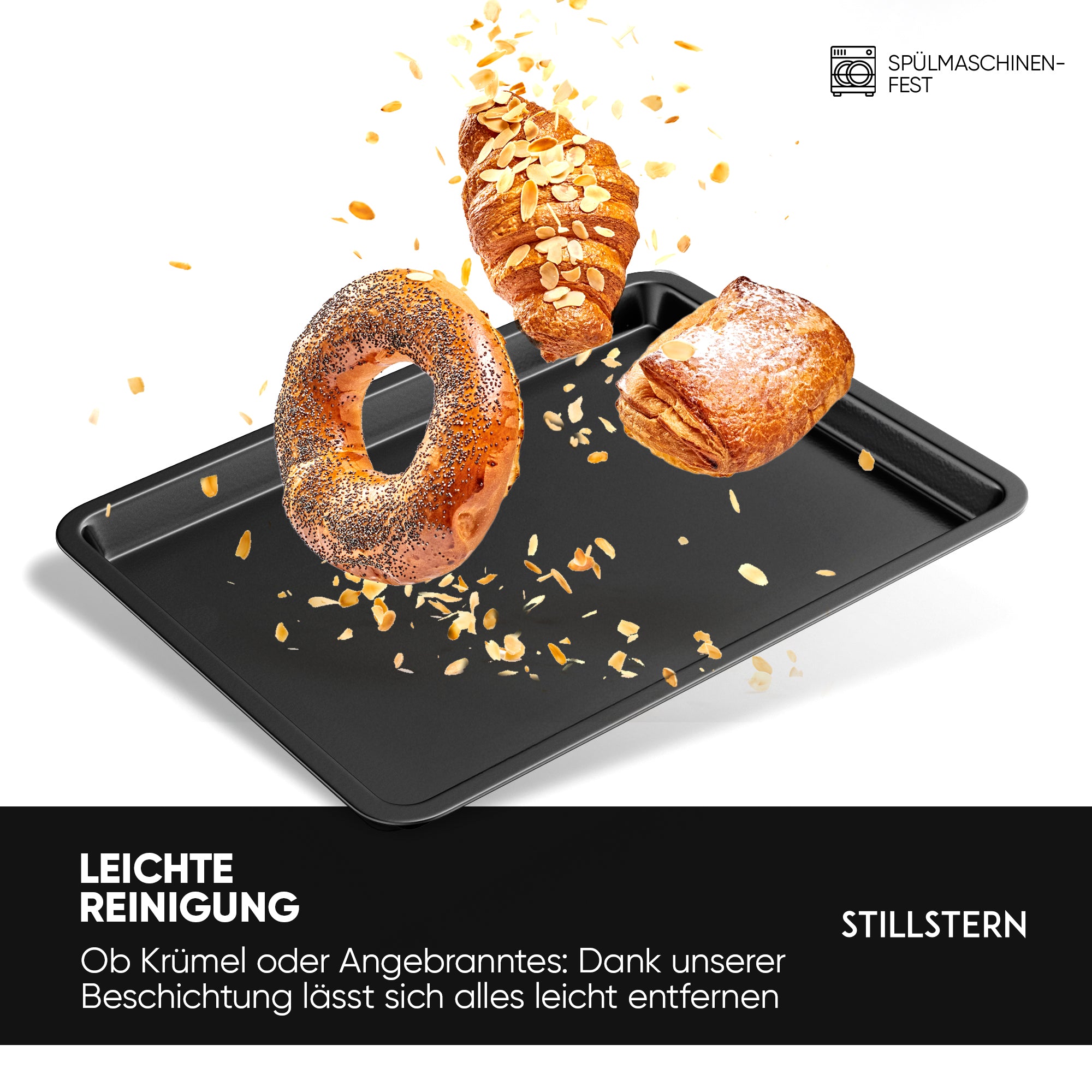 Backblech für Stillstern 45L Minibackofen MB45-LED 2G (1101), MB45-MX 2G (1176) & MB45-KP 2G (1485) – Gerade Oberfläche