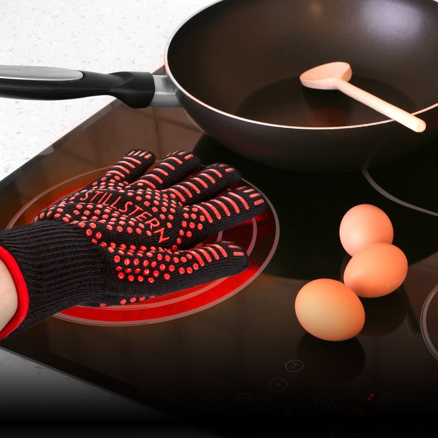 Grillhandschuhe hitzebeständig bis 500°C aus Aramidfasern