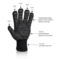 Grillhandschuhe hitzebeständig bis 500°C aus Aramidfasern