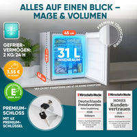 Mini Gefrierschrank klein & leise 31L silber