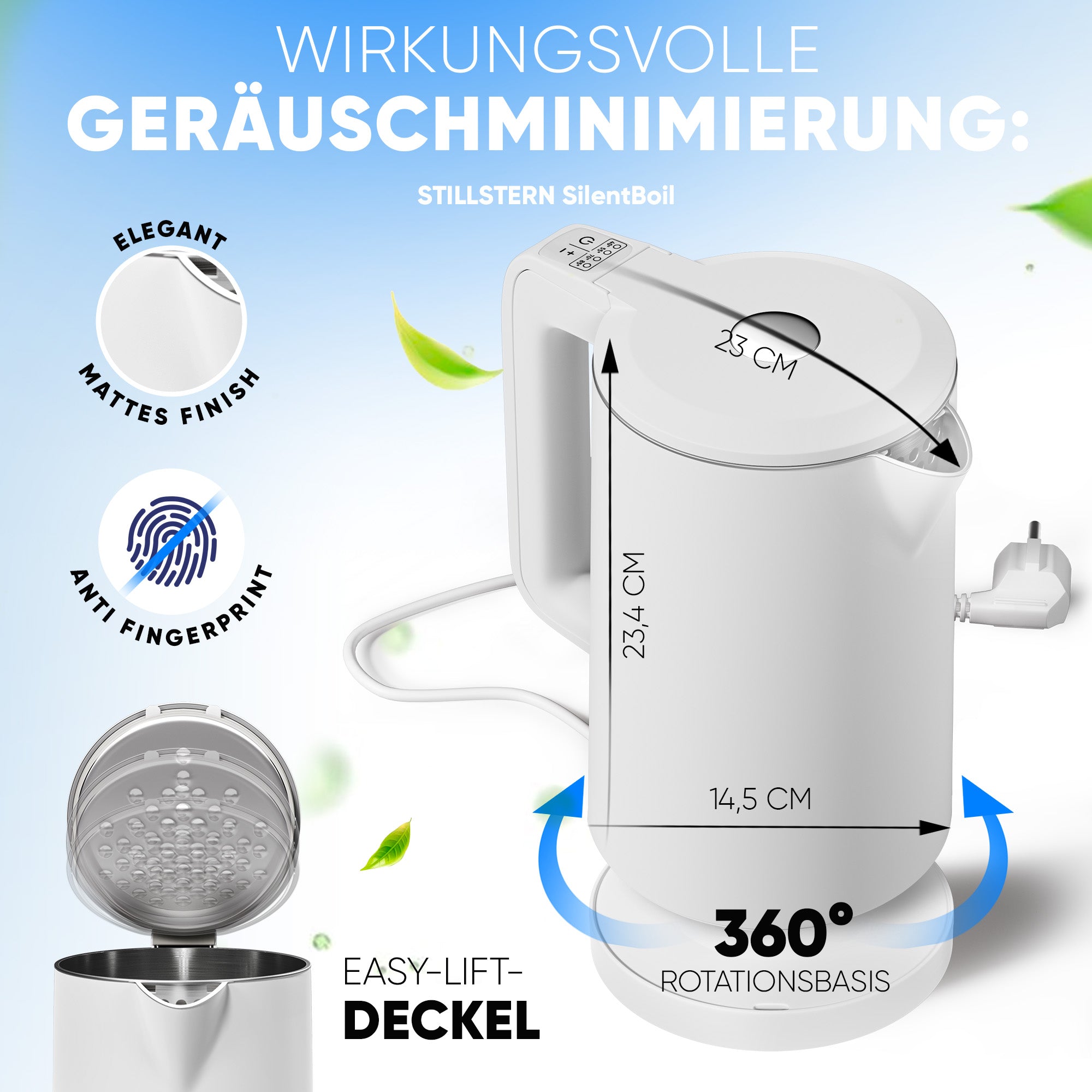 Wasserkocher Digital 1,7 L mit Temperaturwahl