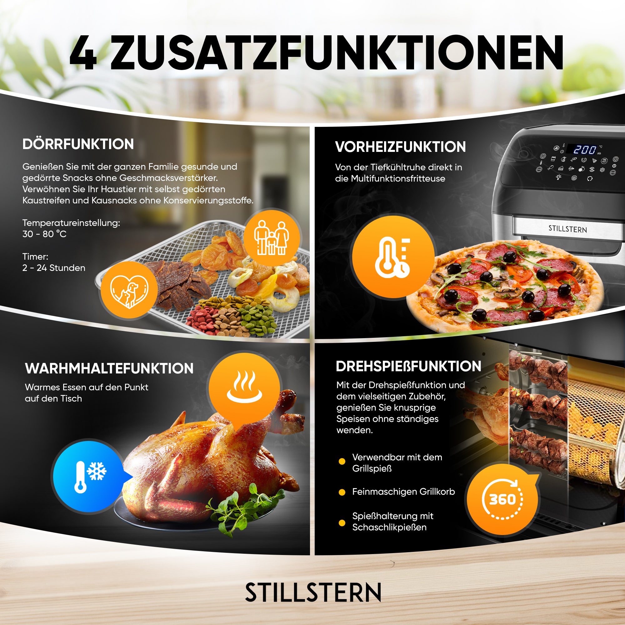 Heißluftfritteuse 12 L – digital, 12 Programme, 1800 W