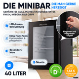 Mini-Kühlschrank 40 L – Lautlos - Standard- oder Glastür