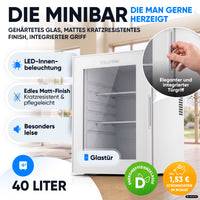 Mini-Kühlschrank 40 L – Lautlos - Standard- oder Glastür