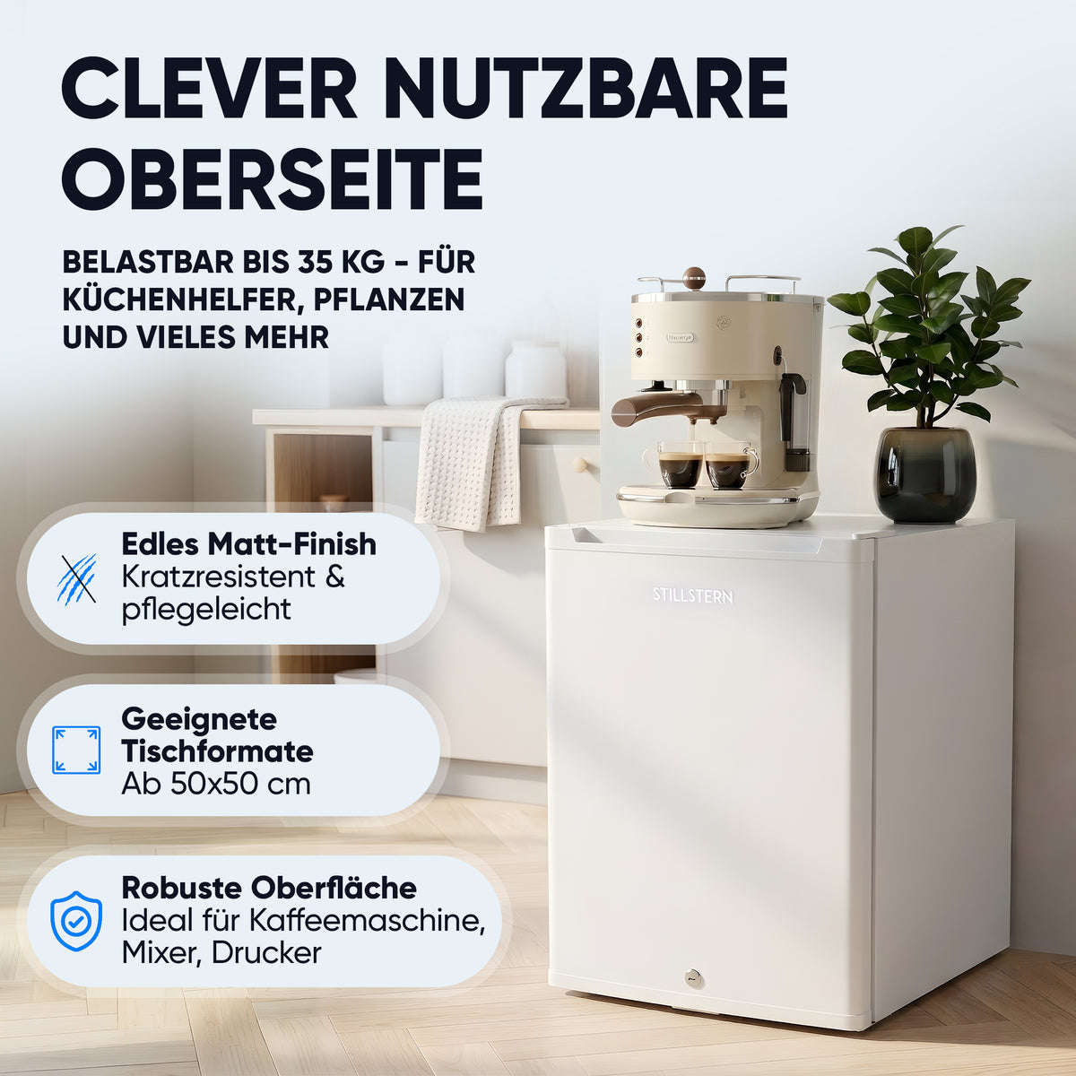 Mini-Kühlschrank 40 L – Lautlos - Standard- oder Glastür