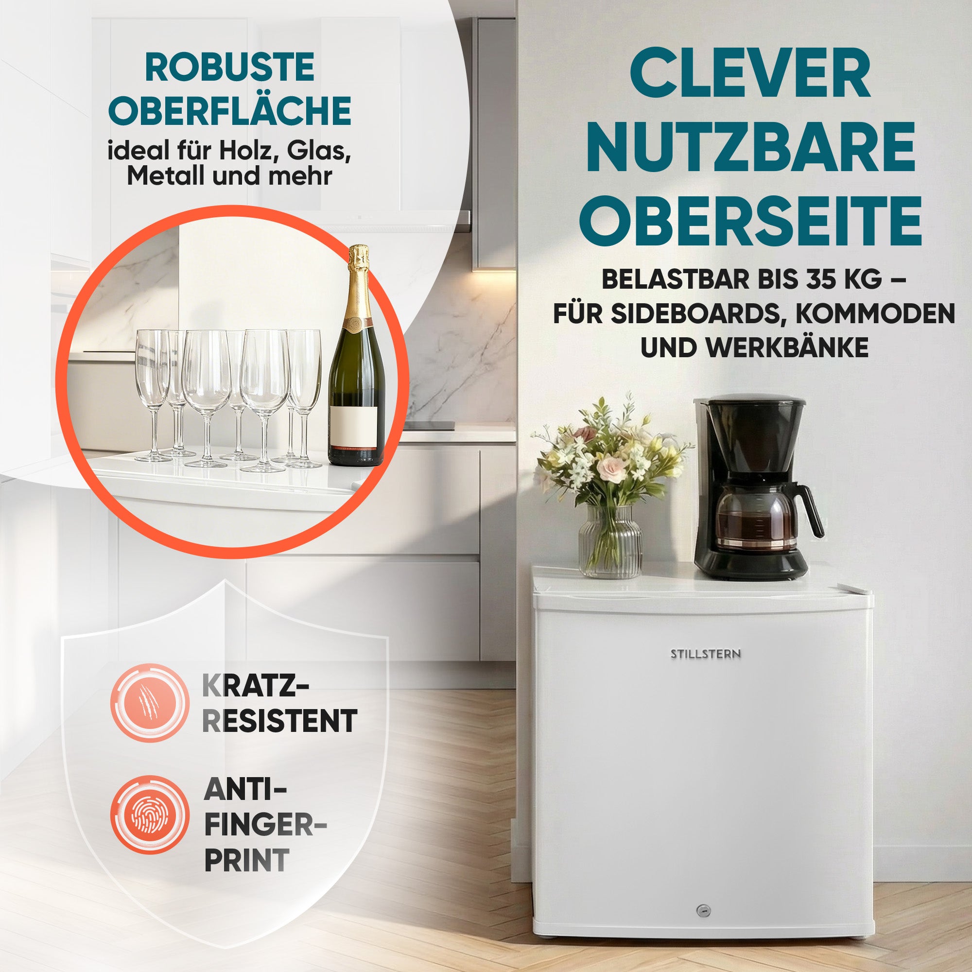 Mini Gefrierschrank klein & leise 31L weiss