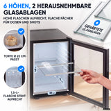 Mini-Kühlschrank 40 L – Lautlos - Standard- oder Glastür