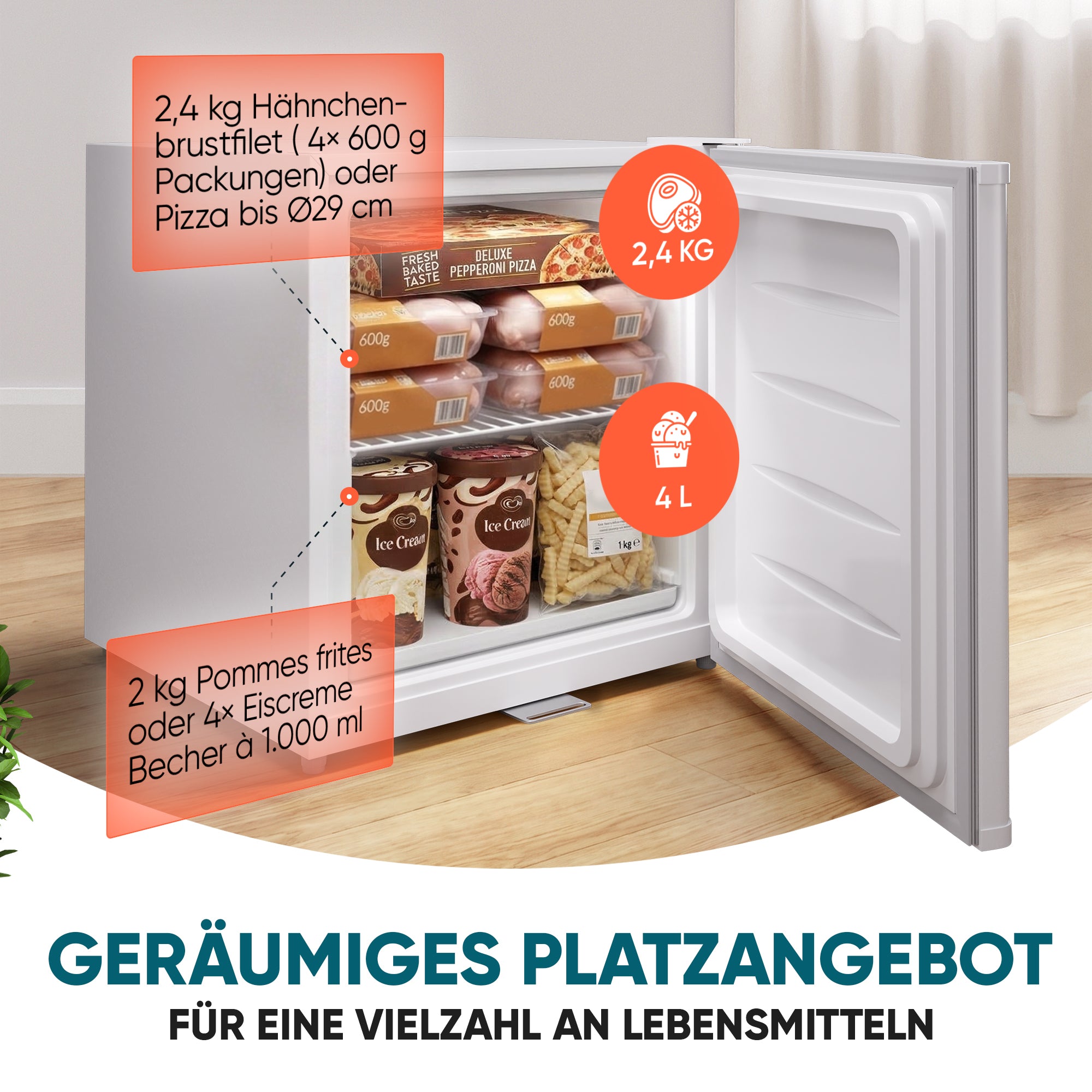 Mini Gefrierschrank klein & leise 31L weiss