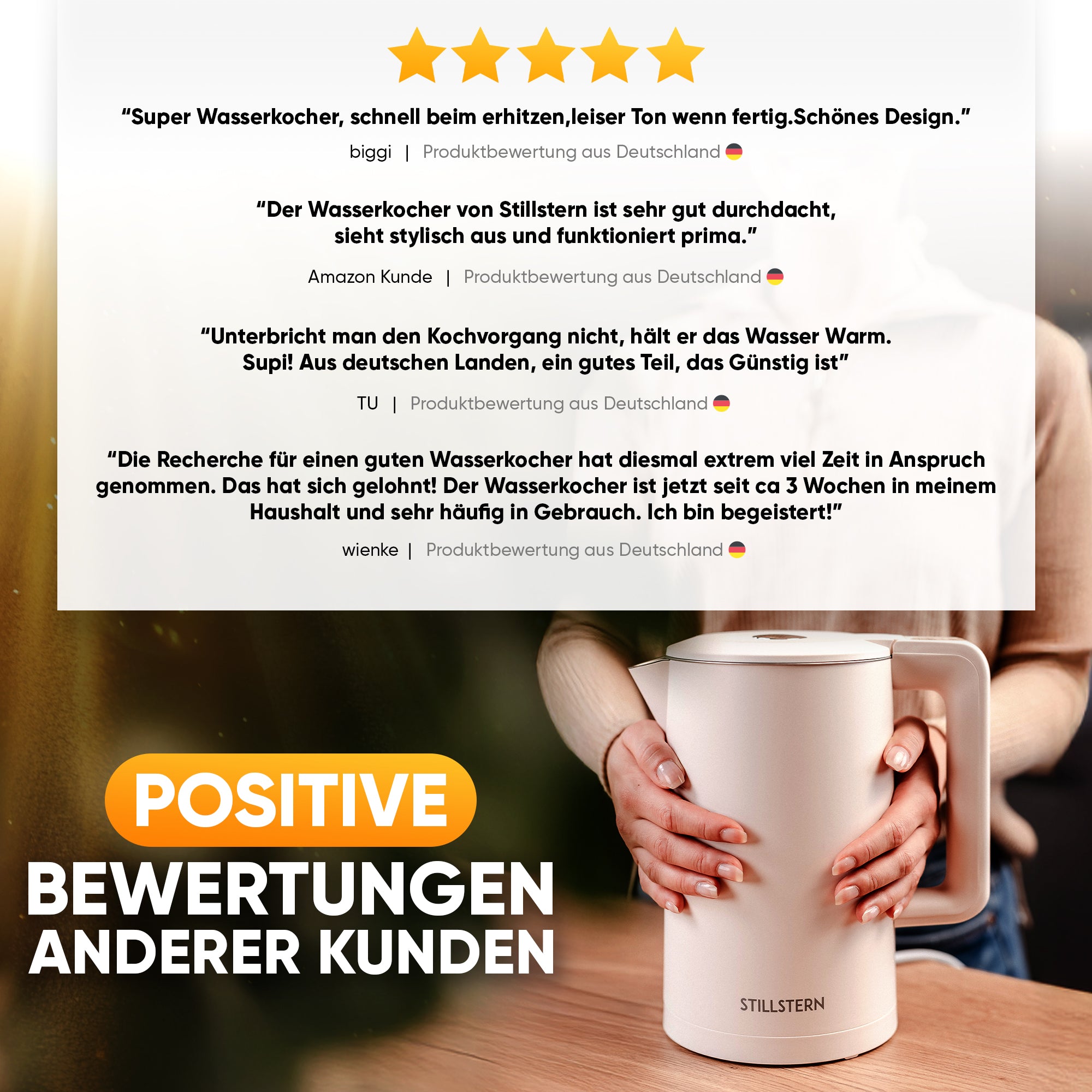 Wasserkocher Digital 1,7 L mit Temperaturwahl