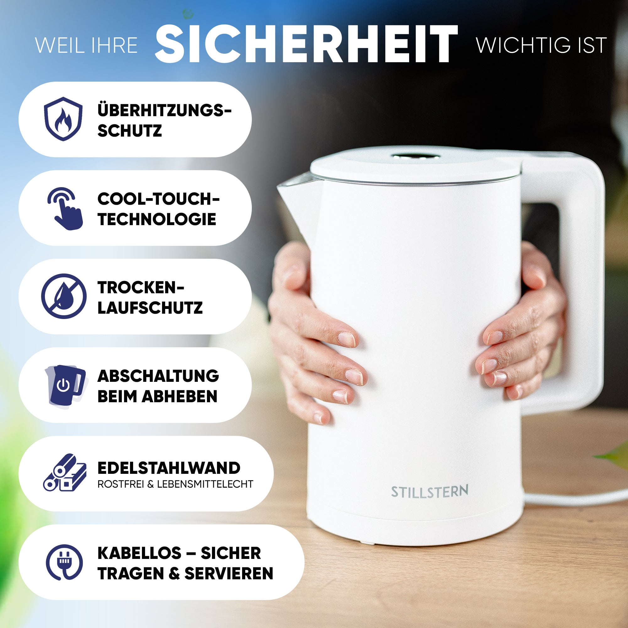 Wasserkocher Digital 1,7 L mit Temperaturwahl