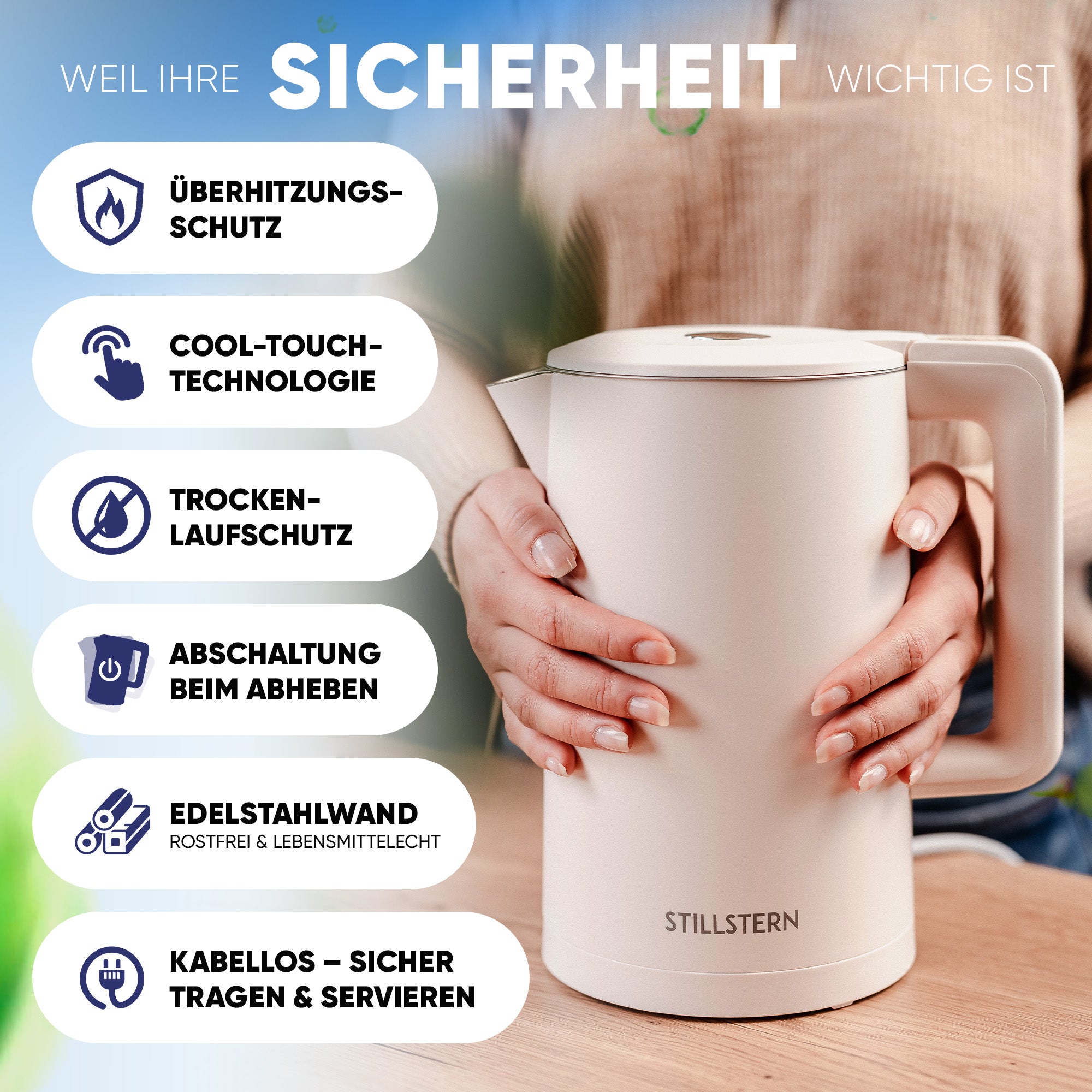 Wasserkocher Digital 1,7 L mit Temperaturwahl