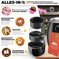 Heißluftfritteuse 5 L – digital, 1800 W, LED-Touch