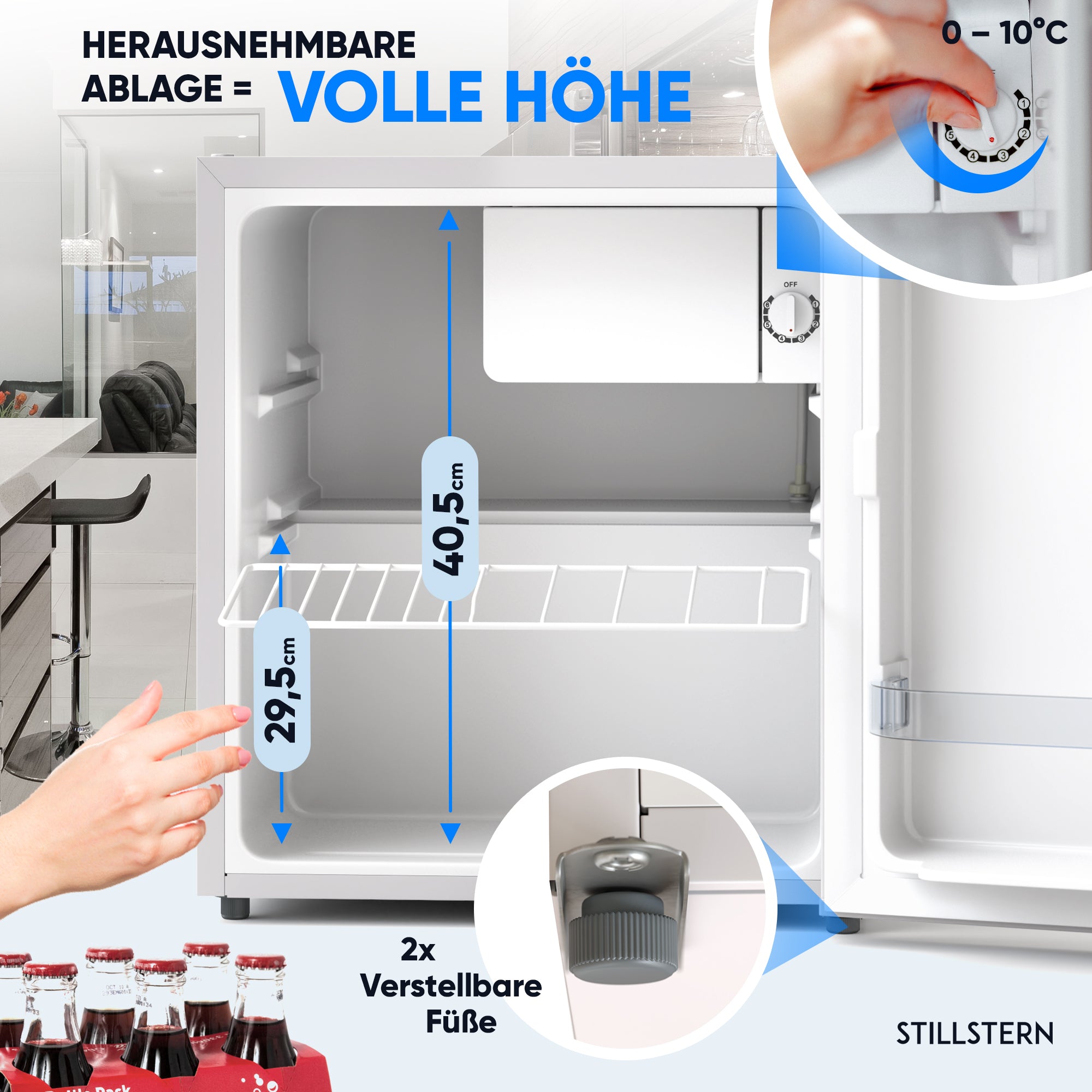 Mini-Kühlschrank 45 L mit Frostfach
