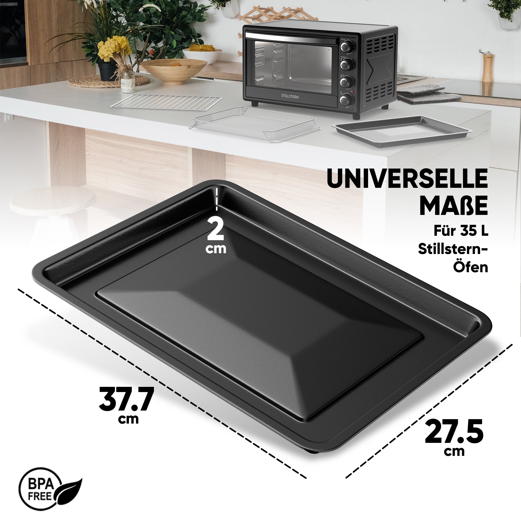 Original Backblech für Stillstern 35L Minibackofen (MB35-LED 2G 1160 & MB35-MX 2G 1184)