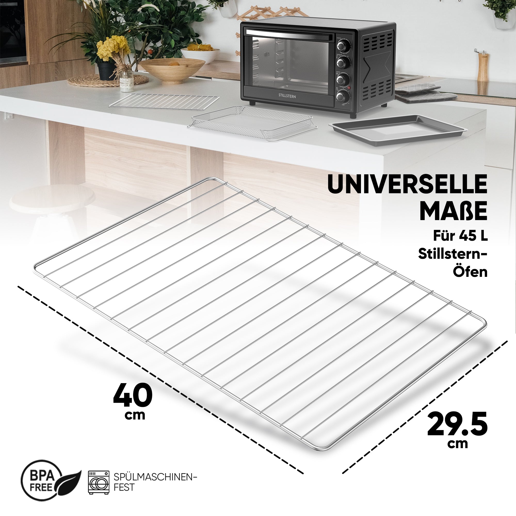 Grillrost für Stillstern 45L Minibackofen (geeignet für: MB45-LED 2G - 1101, MB45-MX 2G - 1176 und MB45-KP 2G - 1485)
