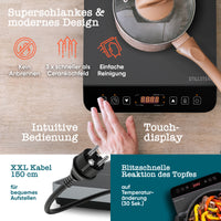 Induktionskochplatte 2100 W – 1 Zone, Timer, Touch