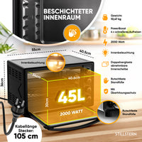 Mini-Backofen mit Umluft - Mechanisch 45 L