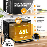 Mini-Backofen mit Umluft - Digital 45 L