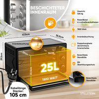 Mini-Backofen mit Umluft - Mechanisch 25 L