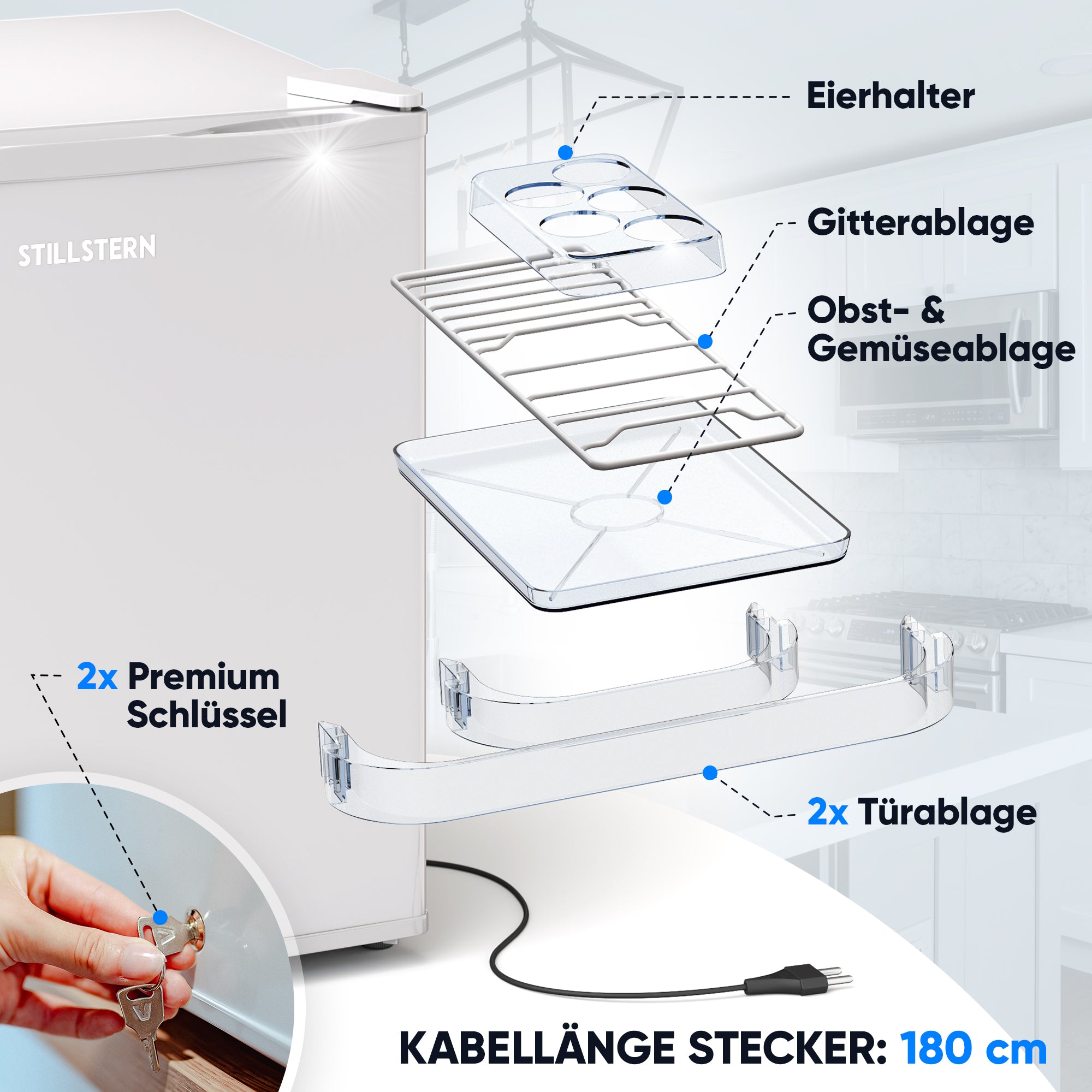 Mini-Kühlschrank 45 L mit Frostfach