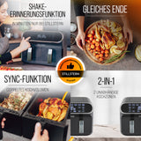 Heißluftfritteuse 8 L – Dual Zone, 2400 W, digital