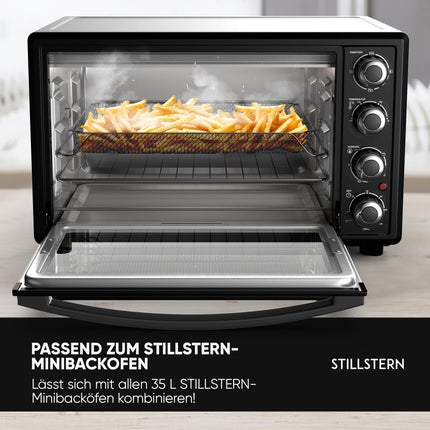 Original Airfryer-Einsatz für Stillstern 35L Minibackofen (geeignet für: MB35-MX 2G & MB35-LED 2G), Airfryer-Backblech, Airfryer-Rost