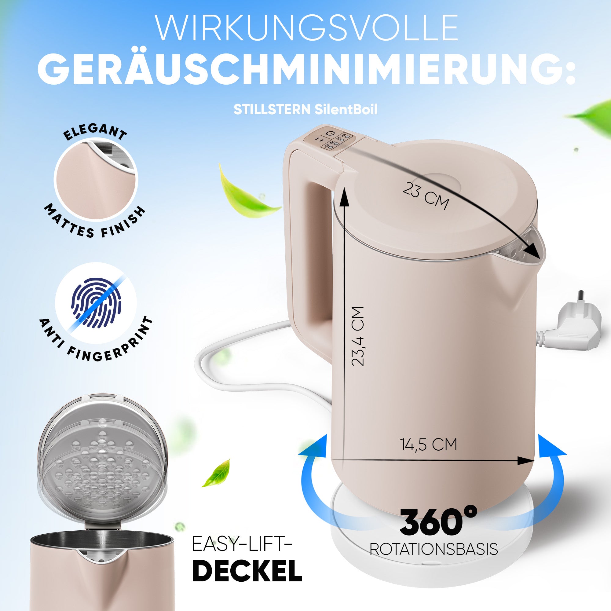 Wasserkocher Digital 1,7 L mit Temperaturwahl