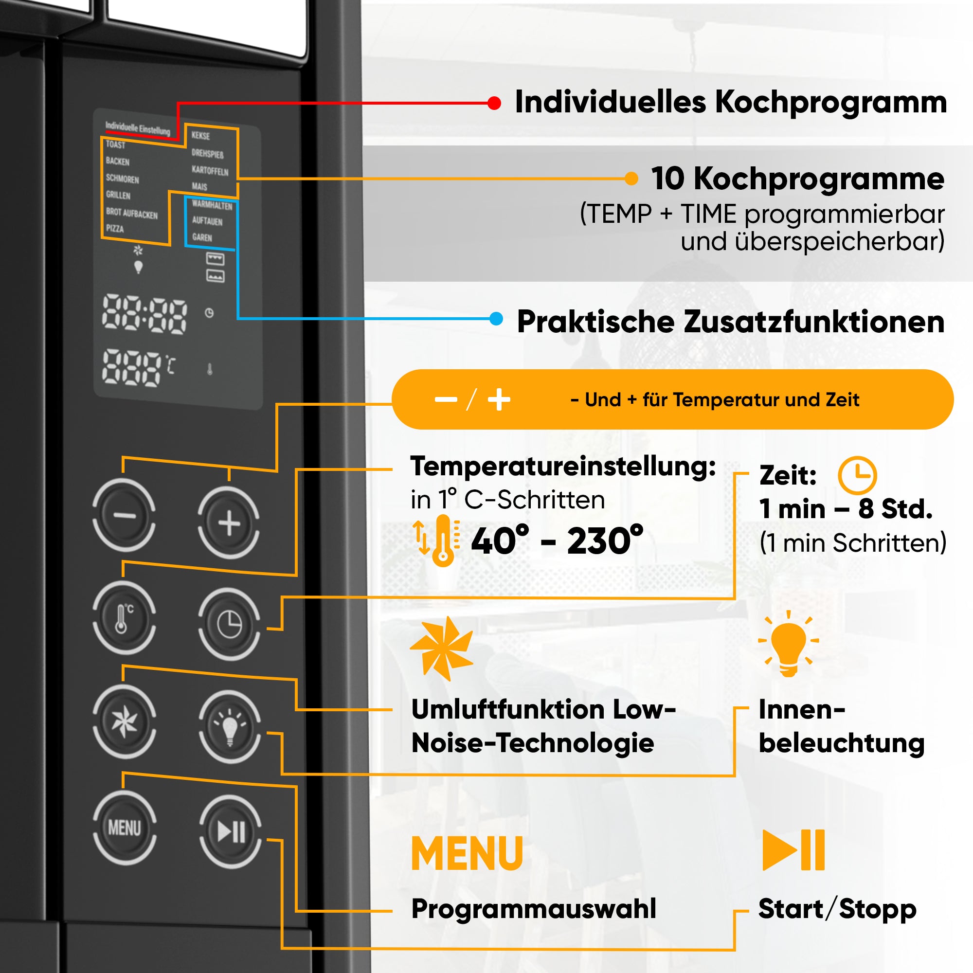 Mini-Backofen mit Umluft - Digital 35 L